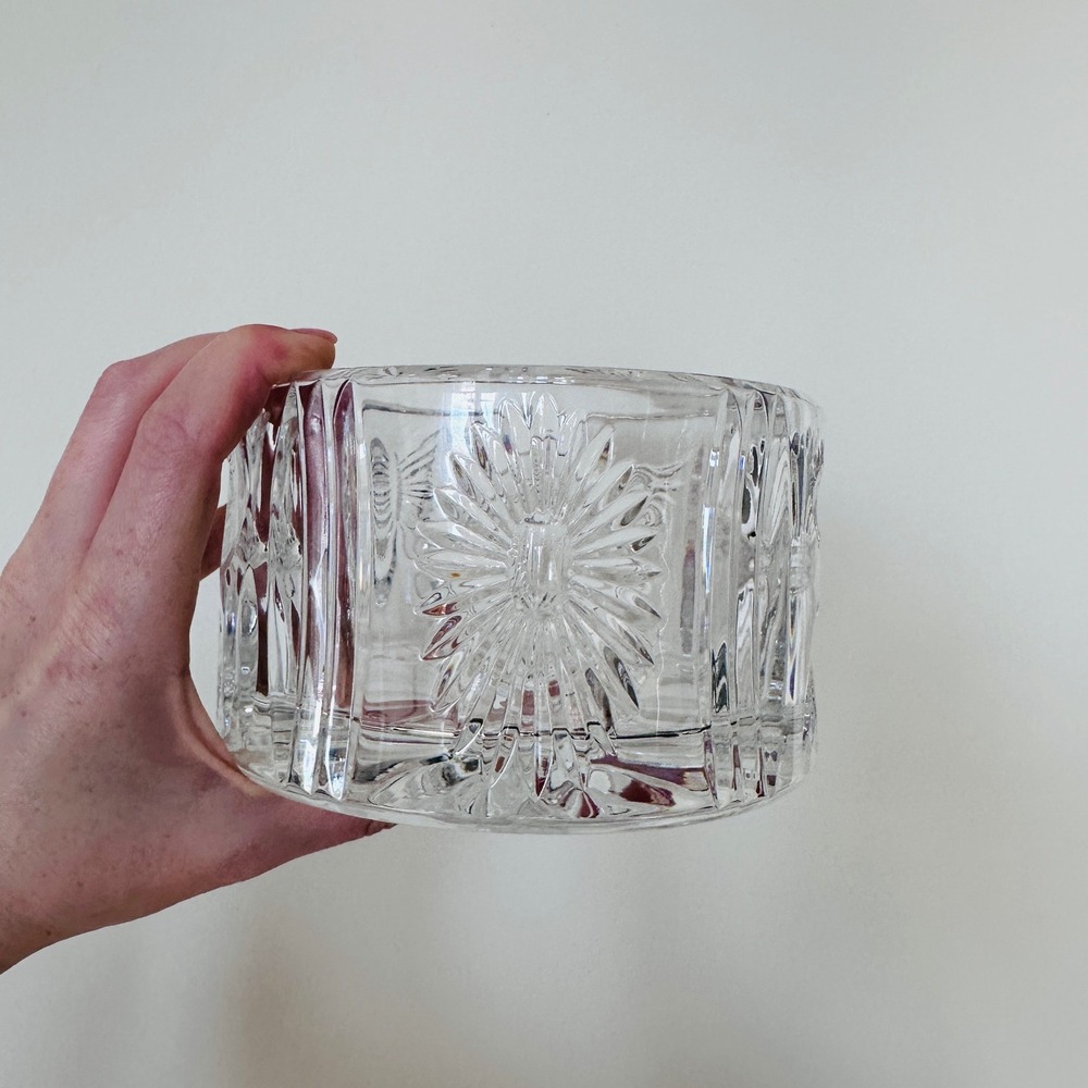 WATERFORD Crystal Glass Candy Dish/. Bowl, Starburst‎ & Hearts Design